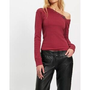 Free People We The Free After Dark Off-The-Shoulder Blouse Top Grommet M 286722